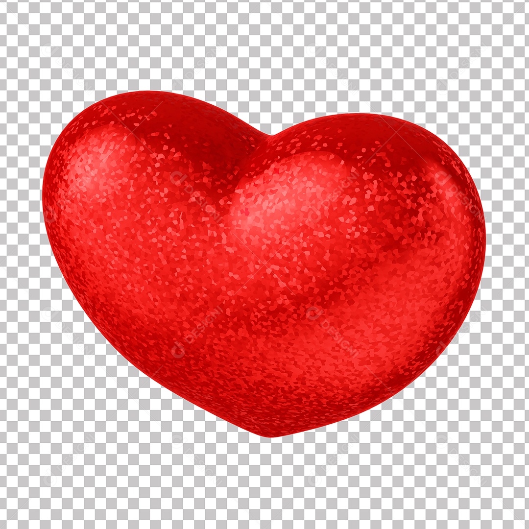 Elemento 3D Para Composição Coração do Dia Dos Namorados PNG Transparente