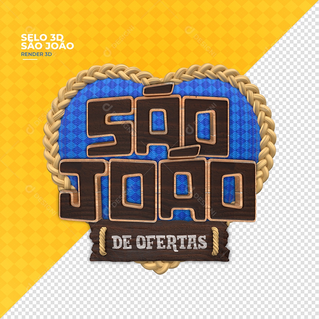 São João De Ofertas Selo 3D Para Composição PSD