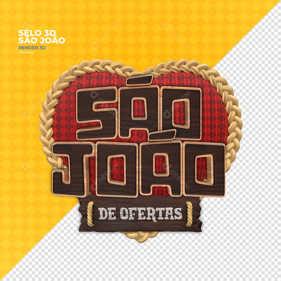 São João De Ofertas Selo 3D Para Composição PSD