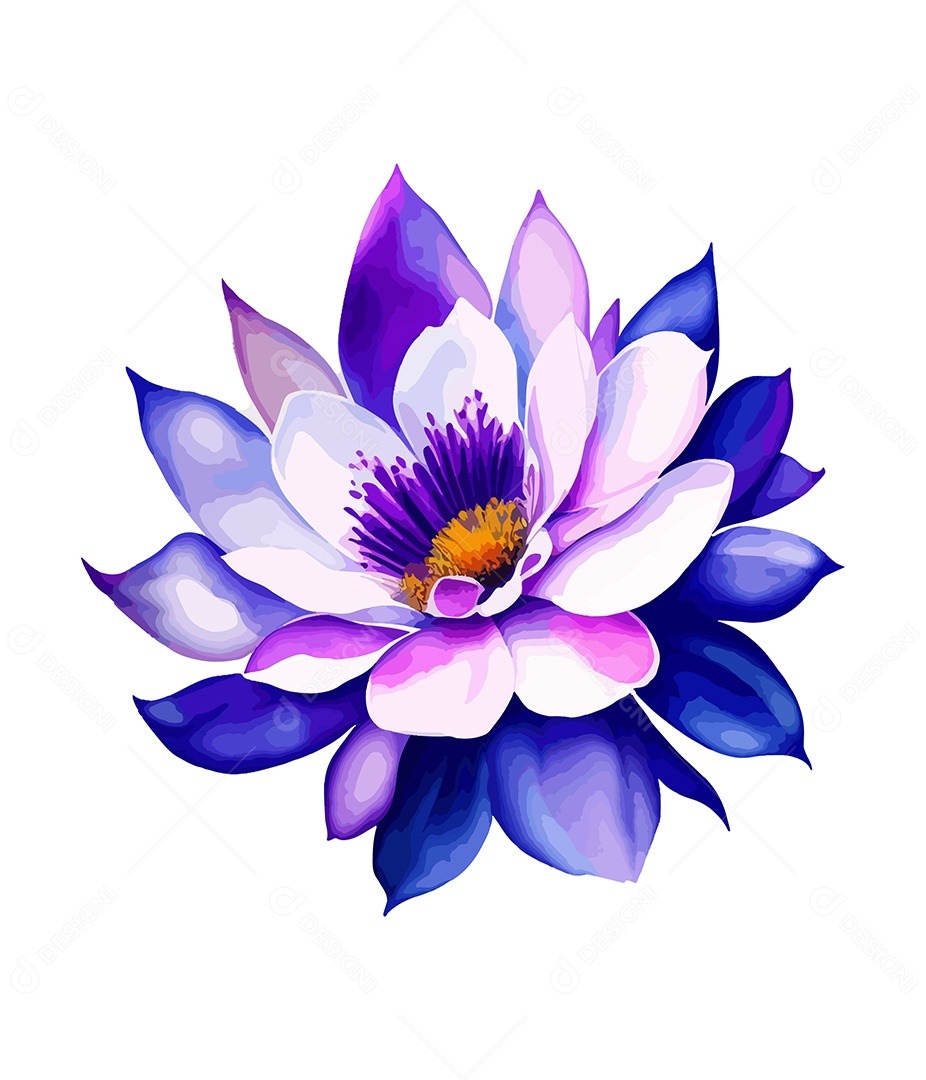 Desenho De Flor Em Aquarela Desenhada Á Mão Vetor EPS