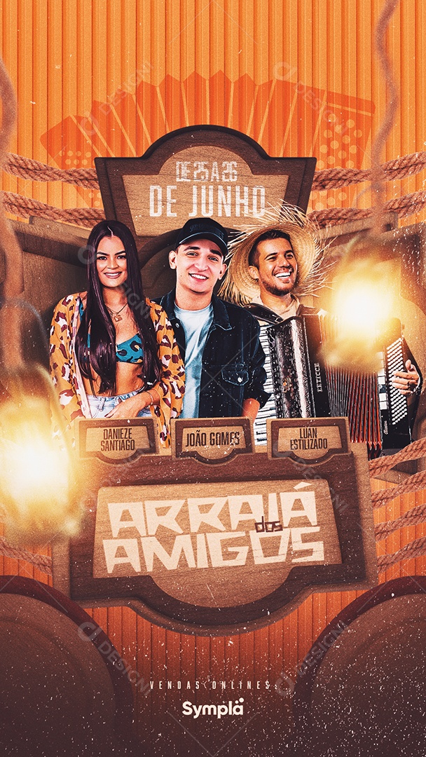 Story Flyer Arraiá Dos Amigos Social Media PSD Editável