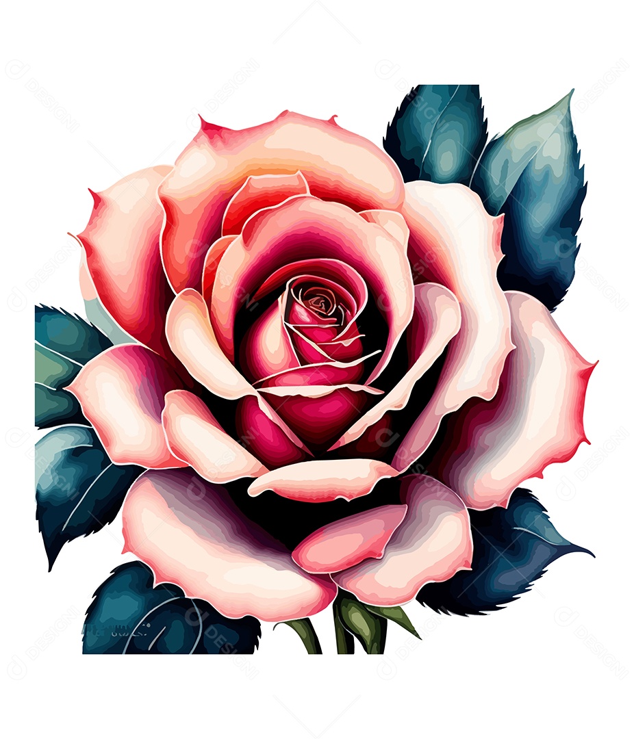 Desenho De Flor Em Aquarela Desenhada Á Mão Vetor EPS