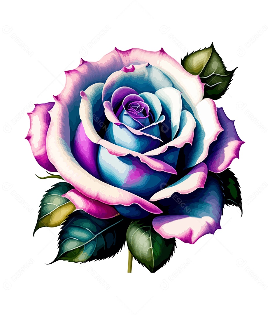 Desenho De Flor Em Aquarela Desenhada Á Mão Vetor EPS