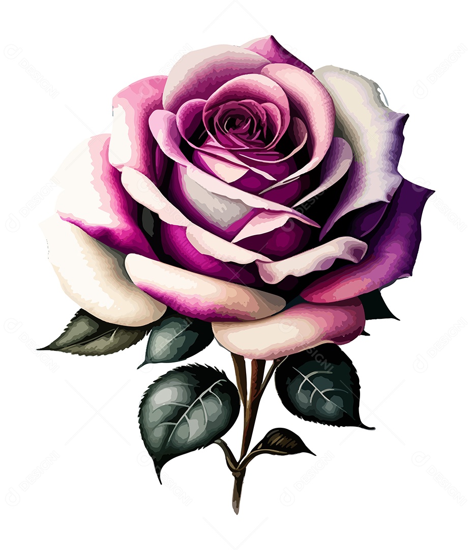 Desenho De Flor Em Aquarela Desenhada Á Mão Vetor EPS