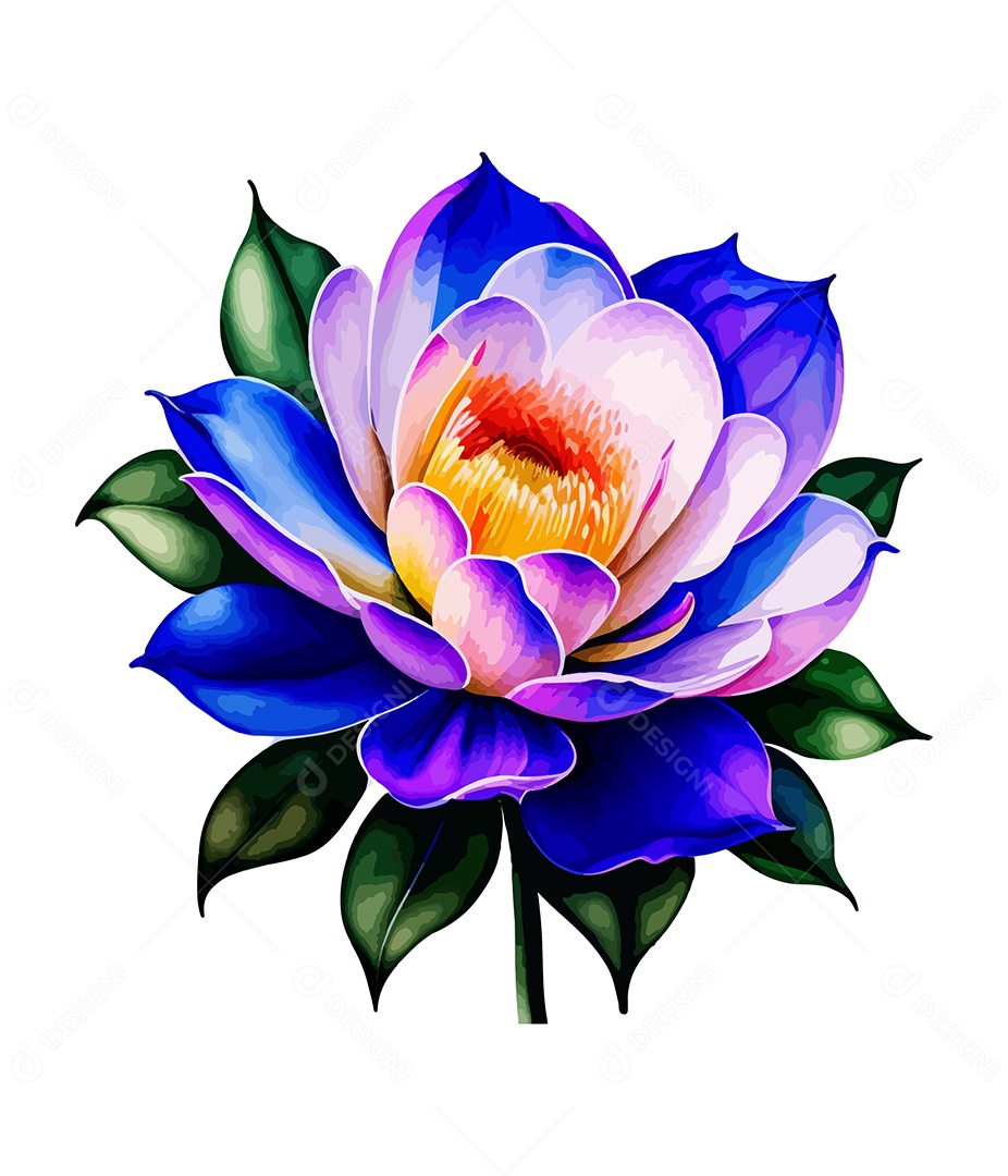 Desenho De Flor De Aquarela Desenhada Á Mão Vetor EPS