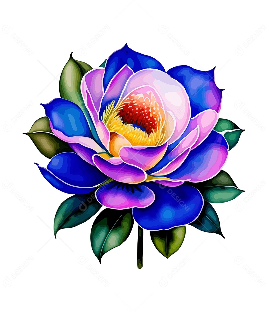 Desenho De Flor De Aquarela Desenhada Á Mão Vetor EPS