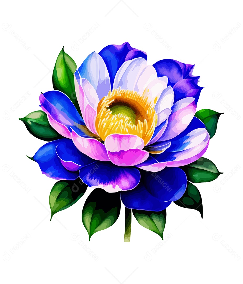 Desenho De Flor De Aquarela Desenhada Á Mão Vetor EPS