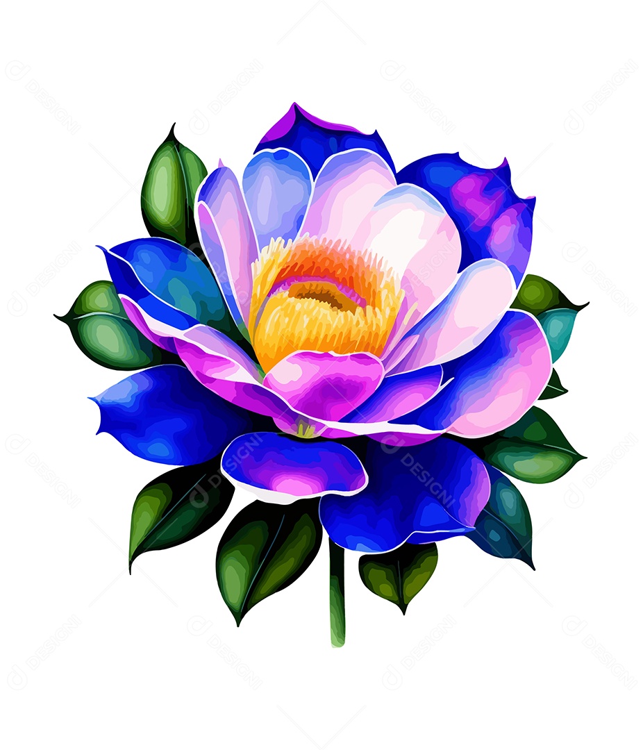 Desenho De Flor De Aquarela Desenhada Á Mão Vetor EPS