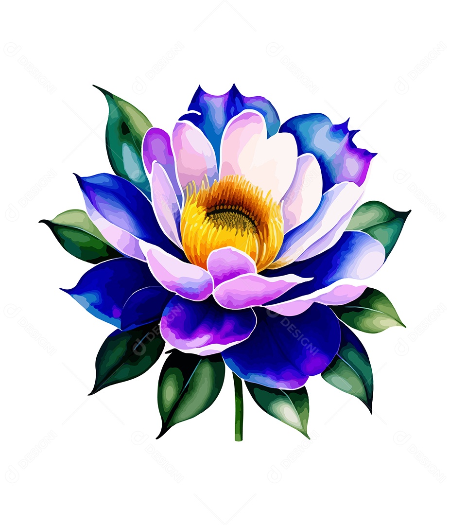 Desenho De Flor De Aquarela Desenhada Á Mão Vetor EPS