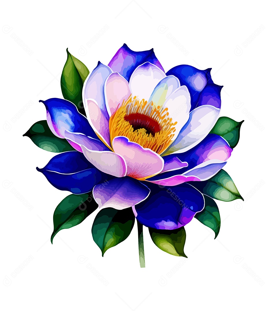 Desenho De Flor De Aquarela Desenhada Á Mão Vetor EPS