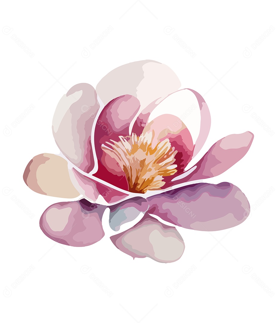 Flor De Aquarela Desenhada Á Mão Vetor EPS