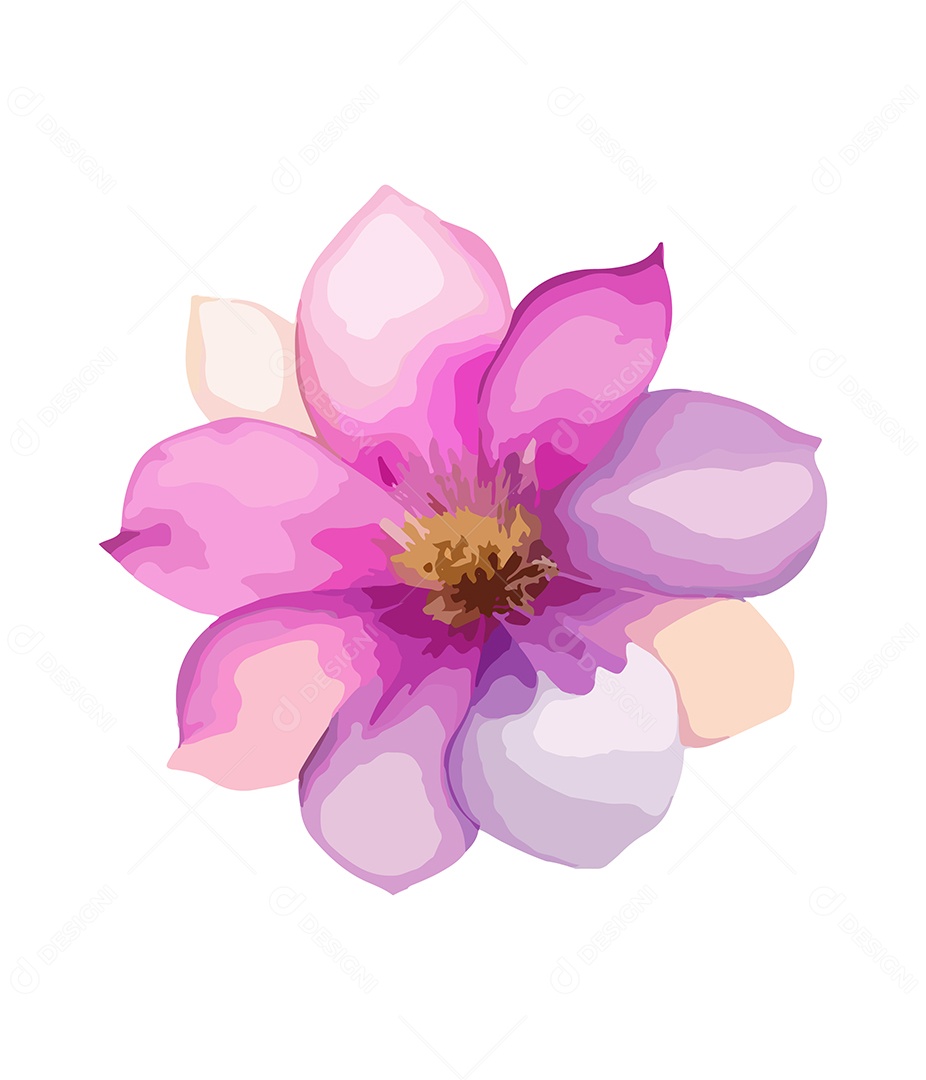 Flor De Aquarela Desenhada Á Mão Vetor EPS