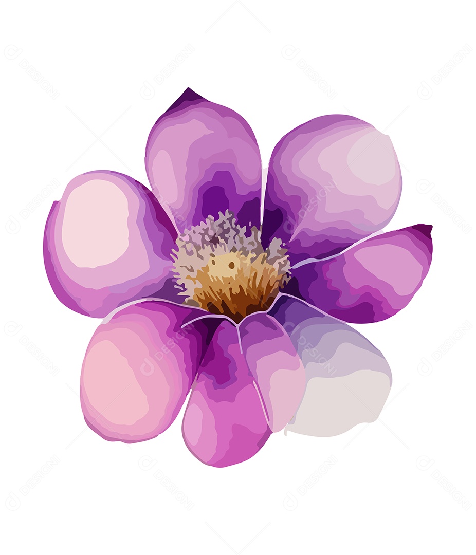 Flor De Aquarela Desenhada Á Mão Vetor EPS