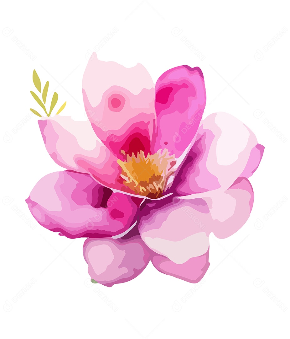 Flor De Aquarela Desenhada Á Mão Vetor EPS