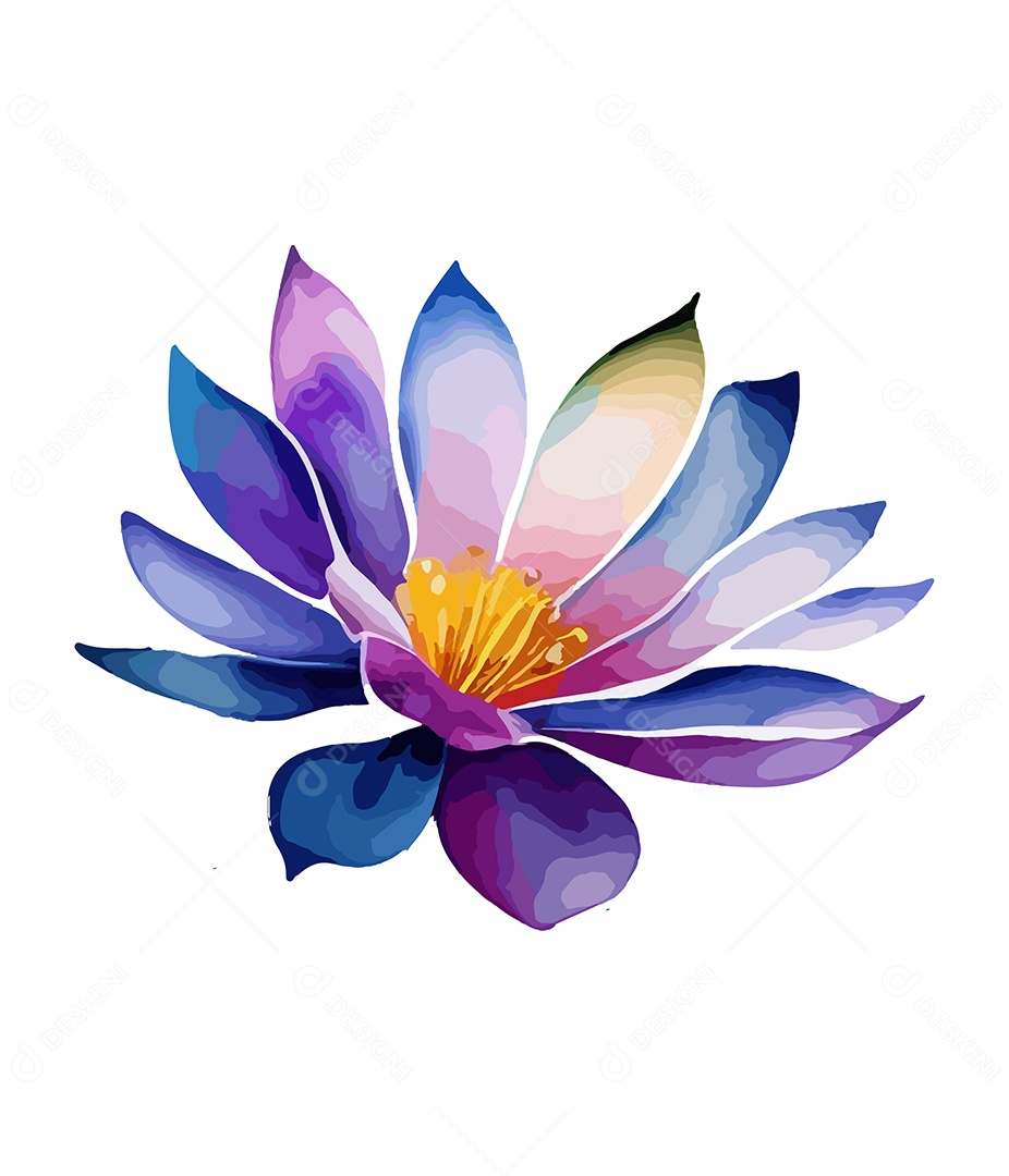 Flor De Aquarela Desenhada Á Mão Vetor EPS