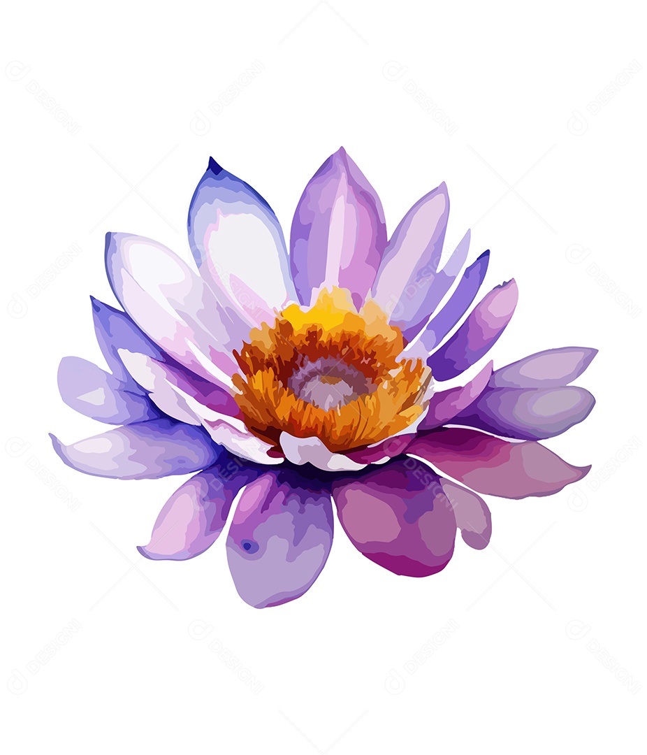 Flor De Aquarela Desenhada Á Mão Vetor EPS