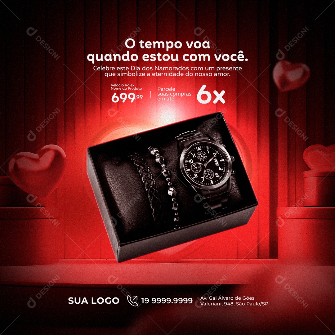 Time Together Is Precious Valentine's Day - Editable Social Media PSD Watches