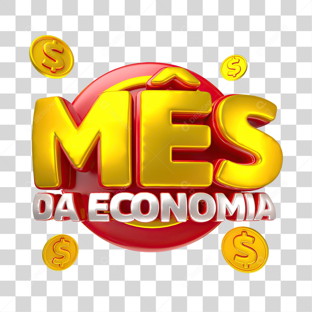 Elemento 3D Mês da Economia PNG Transparente