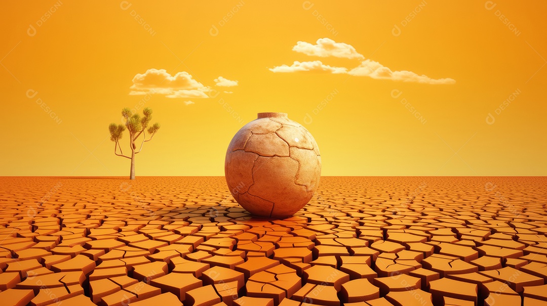 Dia Mundial Contra a Seca e Desenhos Animados em 3D da Seca 17 de junho Generative AI.