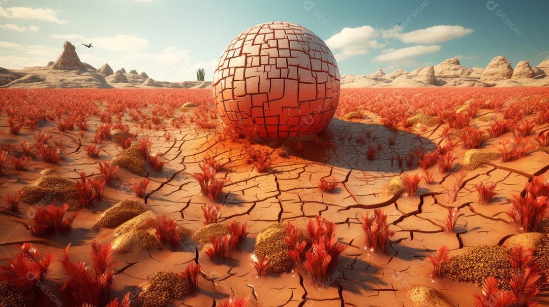 Dia Mundial Contra a Seca e Desenhos Animados em 3D da Seca 17 de junho Generative AI.