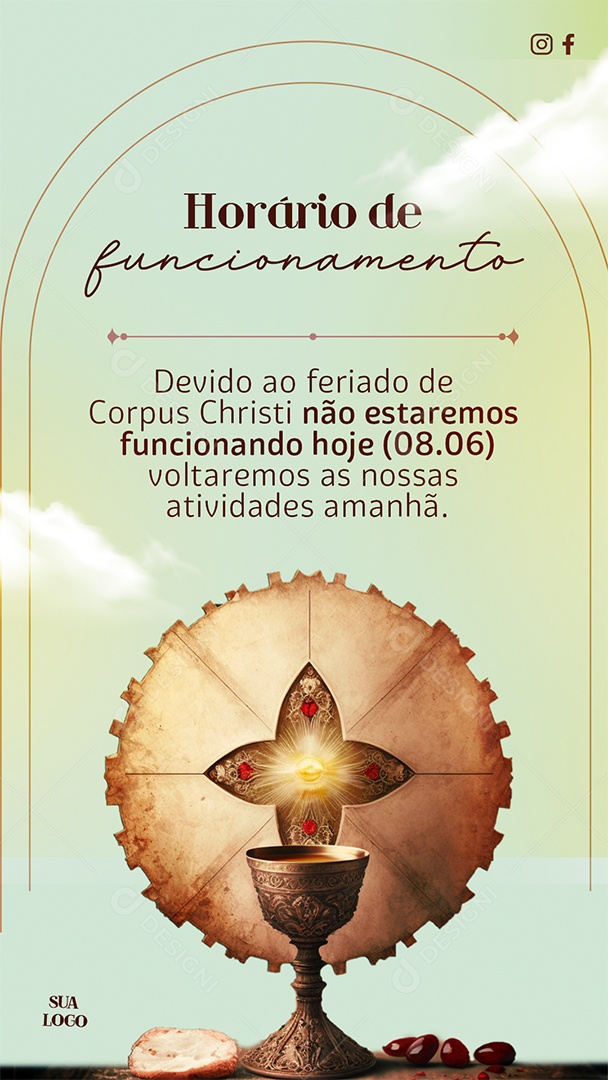 Social Media Story Horário De Funcionamento PSD Editável