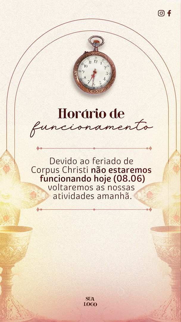 Social Media Story Horário De Funcionamento PSD Editável