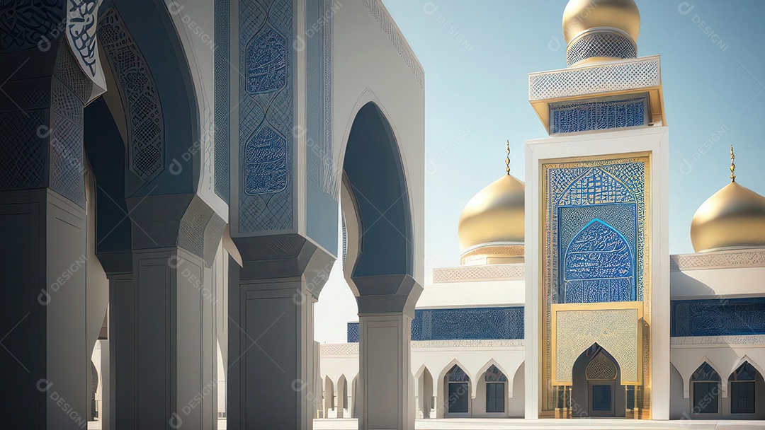 Imagem realista de uma mesquita com um portão no meio generativo ai.