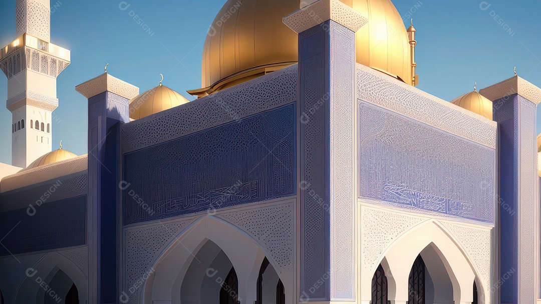 Imagem realista de uma mesquita com um portão no meio generativo ai.