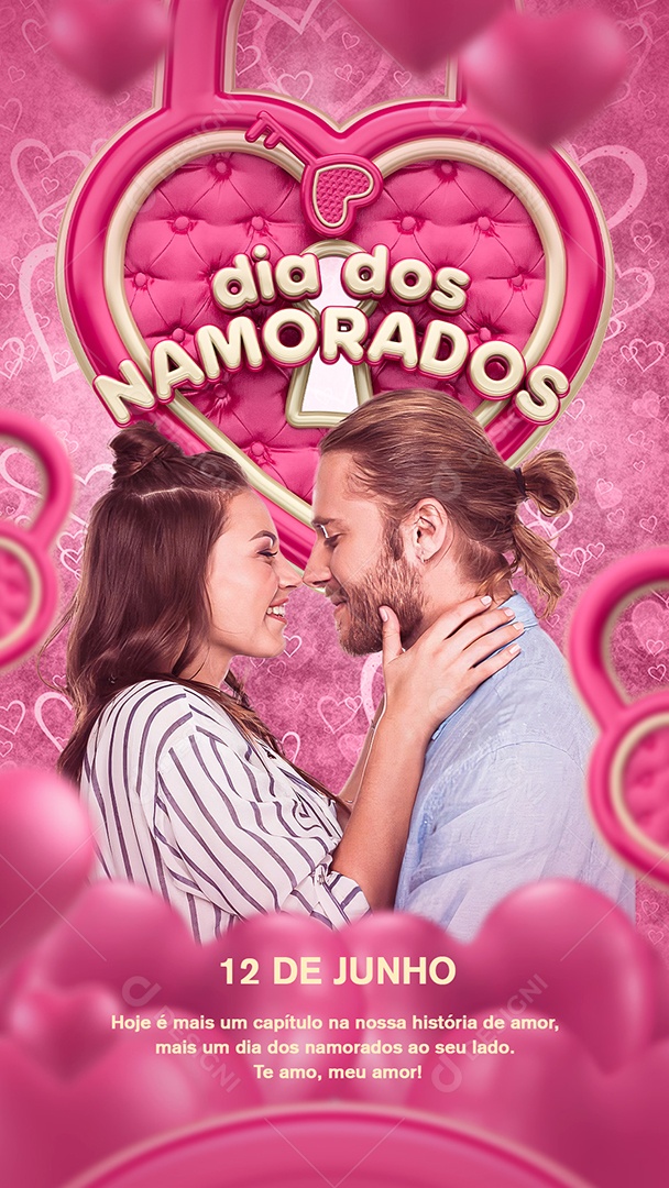 Social Media Story Dia Dos Namorados 12 De Junho Te Amo PSD Editável