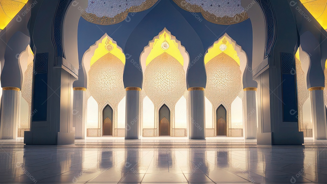 Imagem realista de uma mesquita com um portão no meio generativo ai.