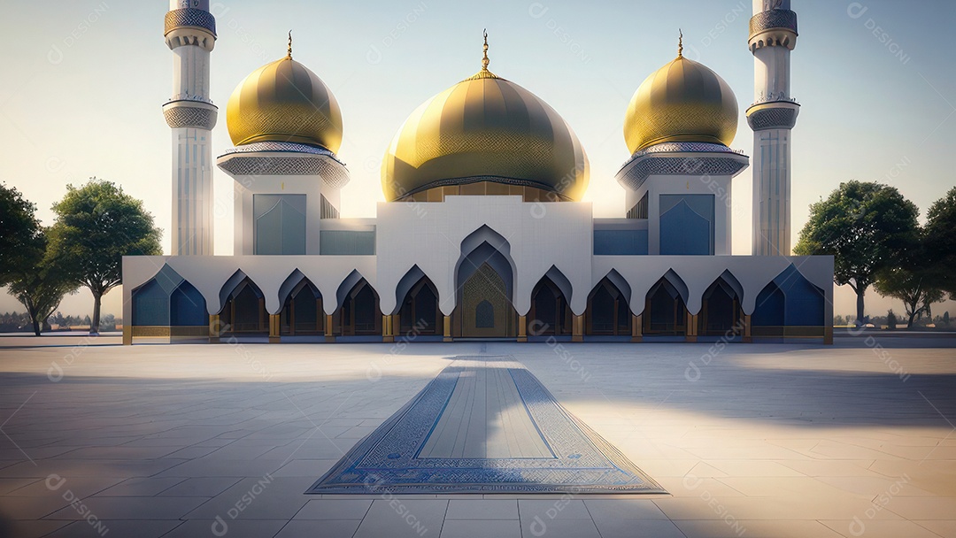 Imagem realista de uma mesquita com um portão no meio generativo ai.