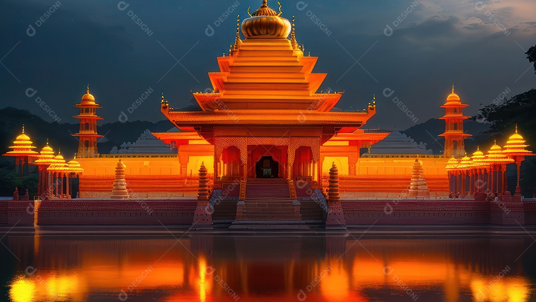 Imagem realista de Palácio de Buda de Jade, Anshan, Liaoning, China.