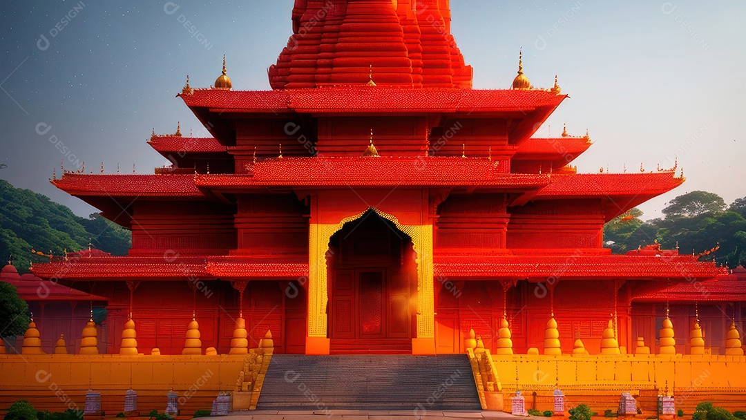 Imagem realista de Palácio de Buda de Jade, Anshan, Liaoning, China.