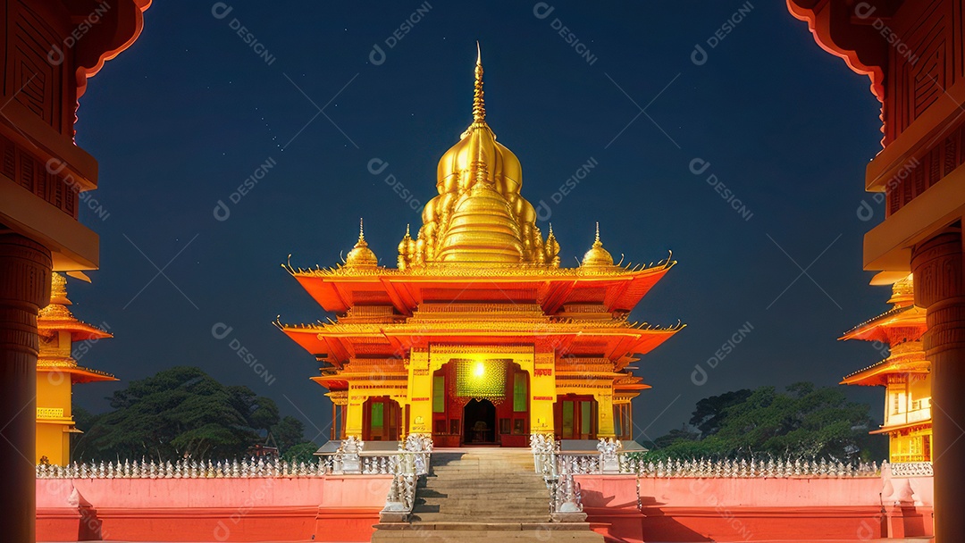 Imagem realista de Palácio de Buda de Jade, Anshan, Liaoning, China.