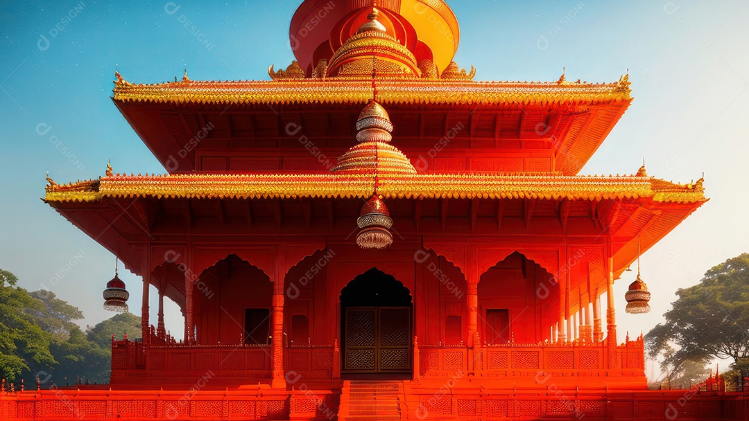 Imagem realista de Palácio de Buda de Jade, Anshan, Liaoning, China.
