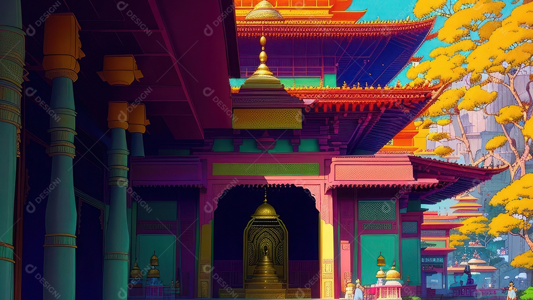 Imagem realista de Palácio de Buda de Jade, Anshan, Liaoning, China.