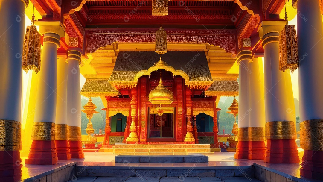 Imagem realista de Palácio de Buda de Jade, Anshan, Liaoning, China.