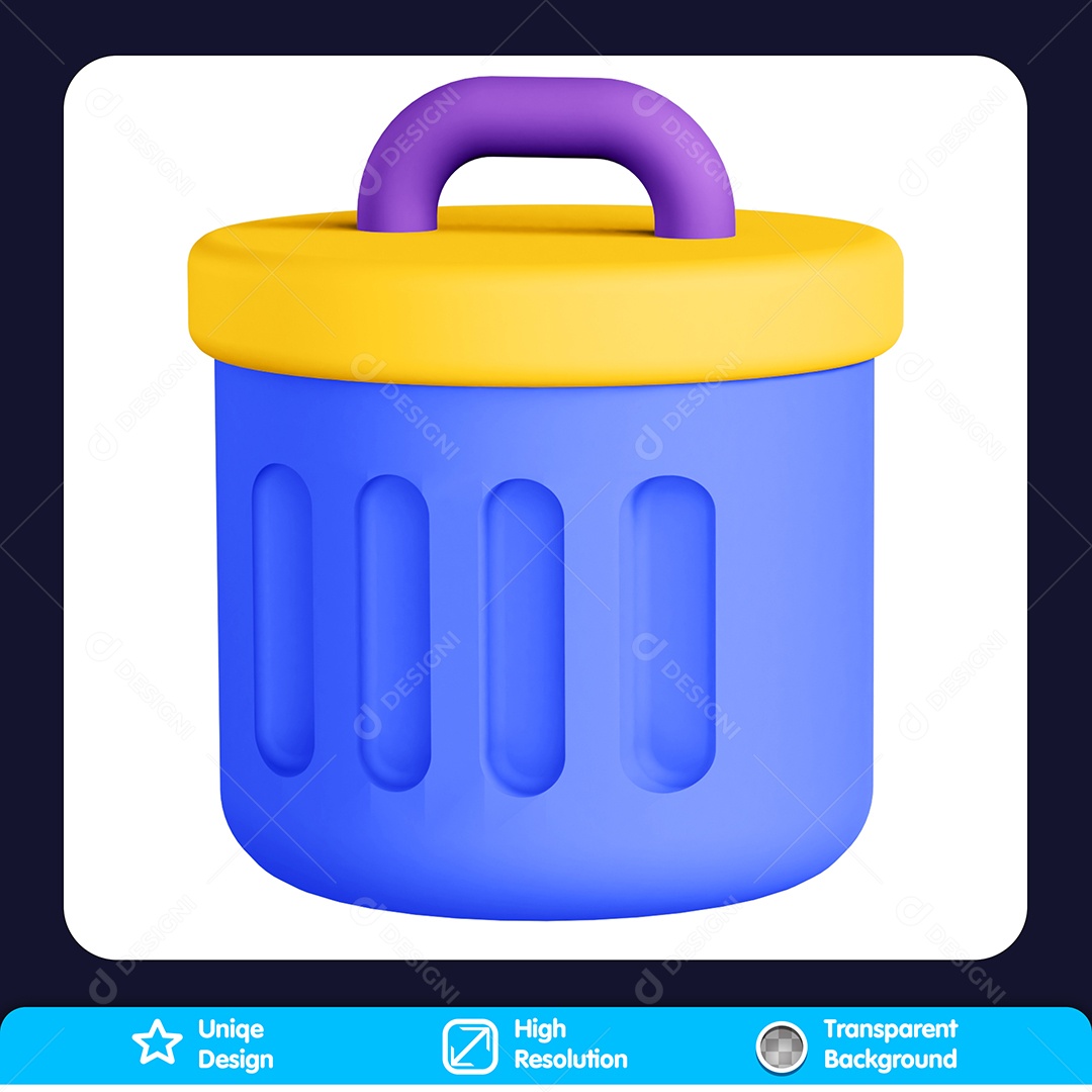 Lixeira Elemento 3D Para Composição PSD