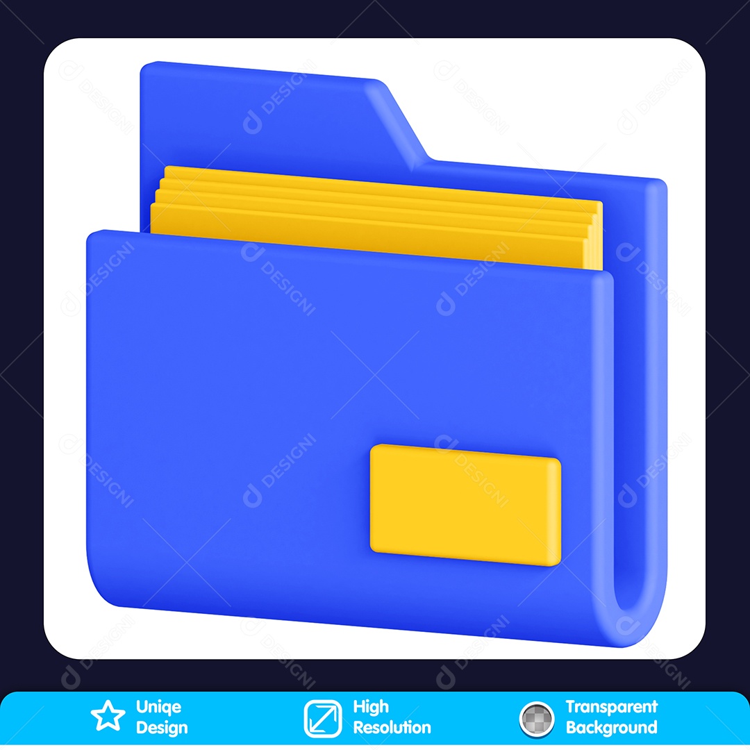 Ícone de Pasta Elemento 3D Para Composição PSD