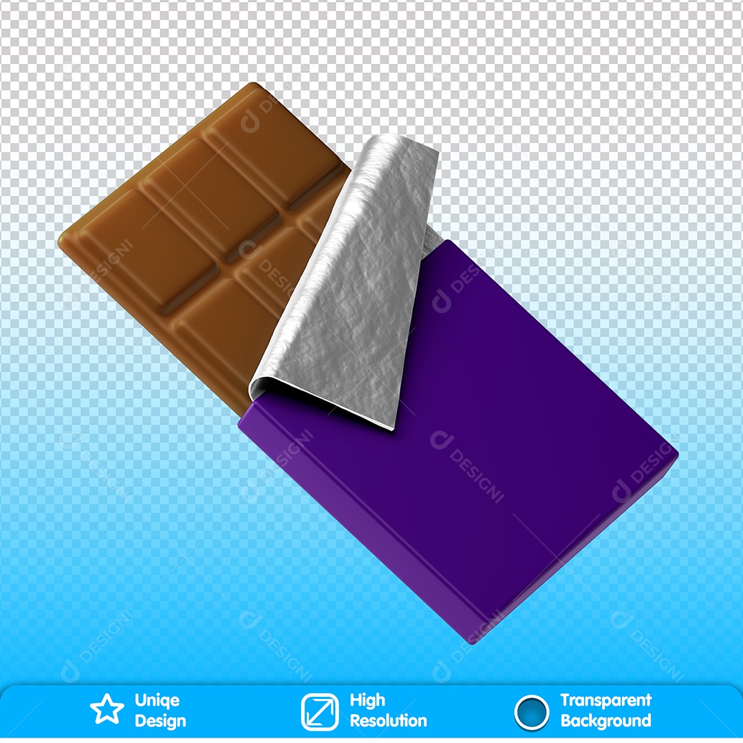 Tablet De Chocolate Elemento 3D Para Composição PSD