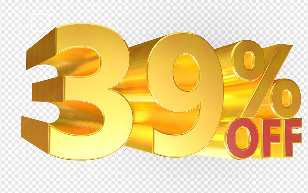 Número 39% OFF Elemento 3D Para Composição PSD