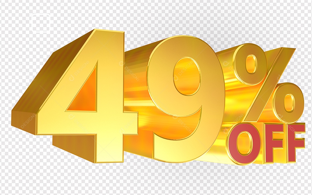 Número 49% OFF Elemento 3D Para Composição PSD