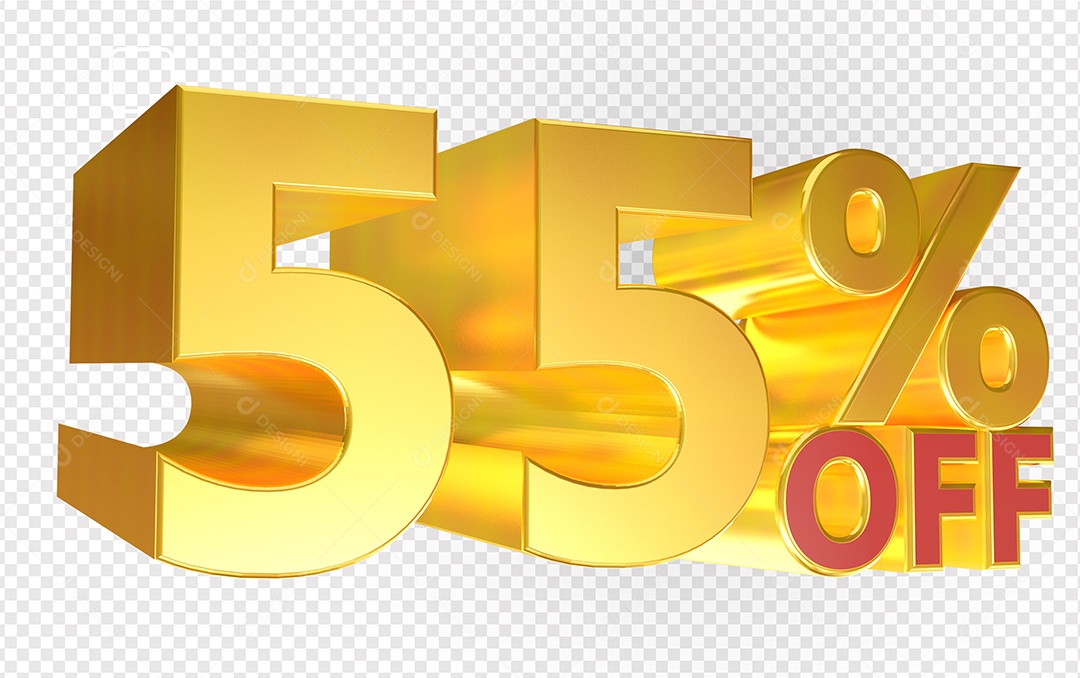 Número 55% OFF Elemento 3D Para Composição PSD