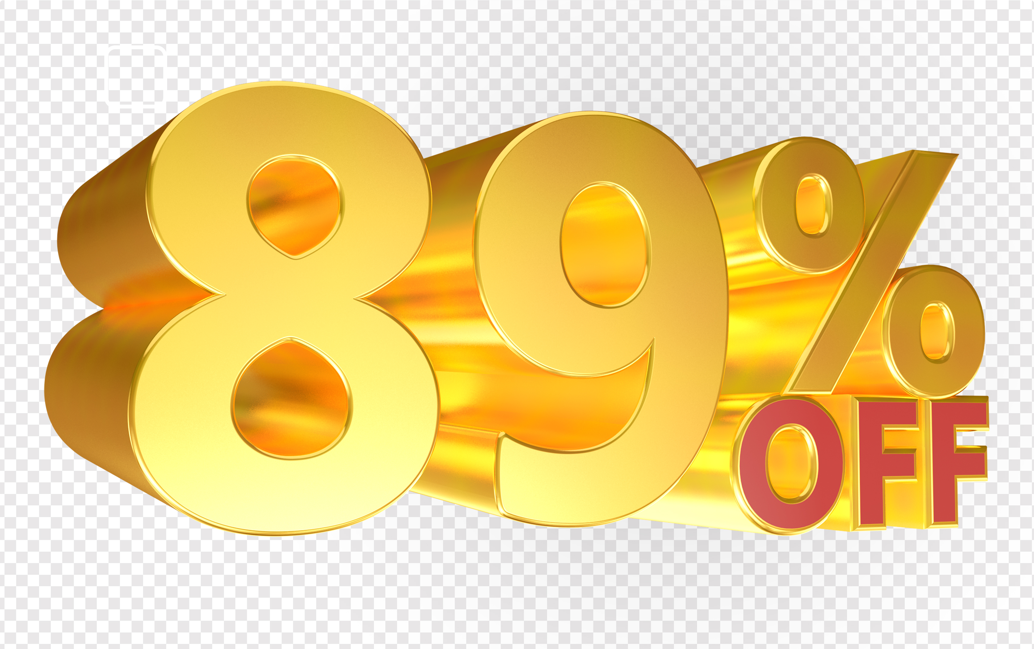 Número 89% OFF Elemento 3D Para Composição PSD