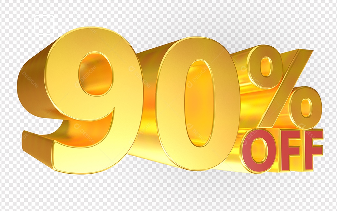 Número 90% OFF Elemento 3D Para Composição PSD