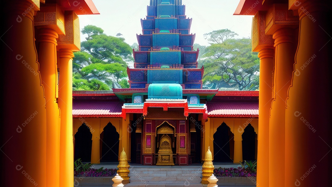 Imagem realista de Palácio de Buda de Jade, Anshan, Liaoning, China.