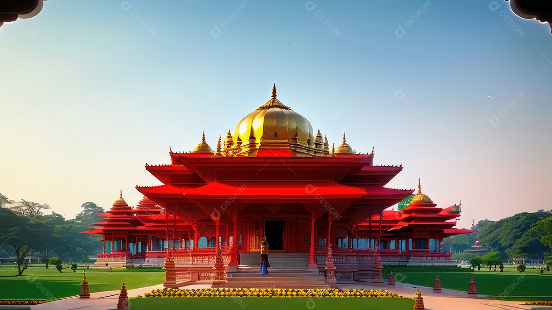 Imagem realista de Palácio de Buda de Jade, Anshan, Liaoning, China.