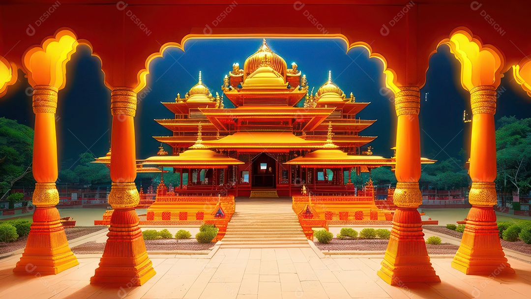 Imagem realista de Palácio de Buda de Jade, Anshan, Liaoning, China.