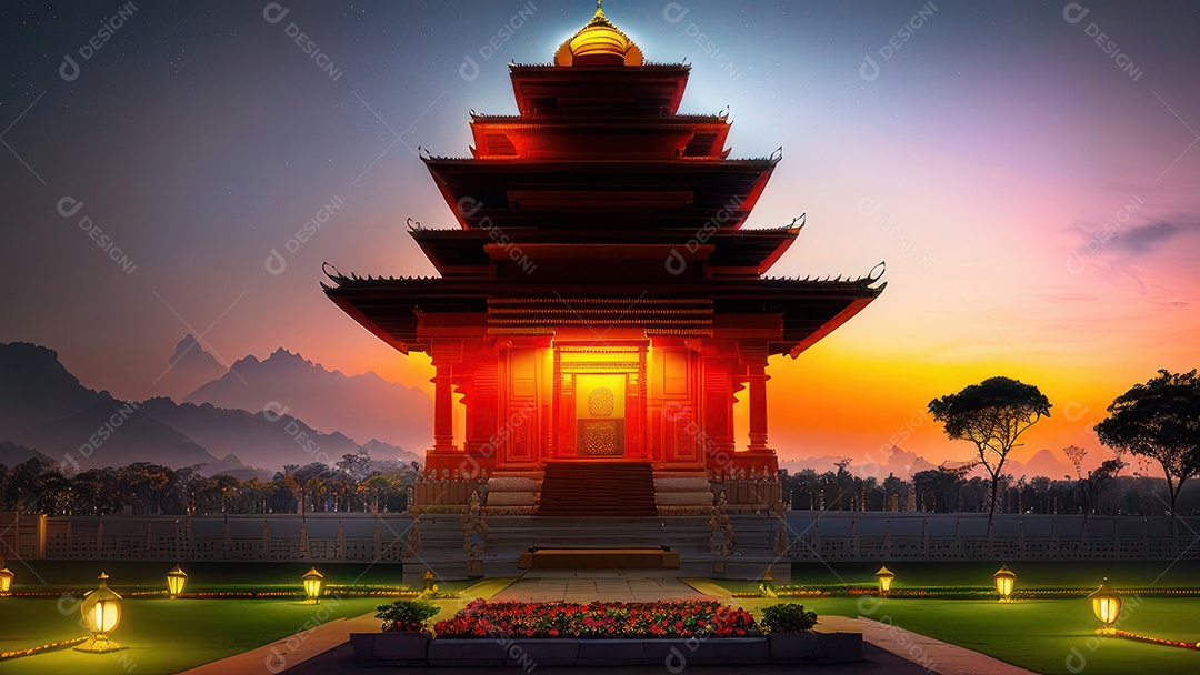 Imagem realista de Palácio de Buda de Jade, Anshan, Liaoning, China.