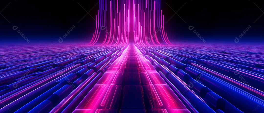 Fundo abstrato com luzes rosa e neon de alta velocidade